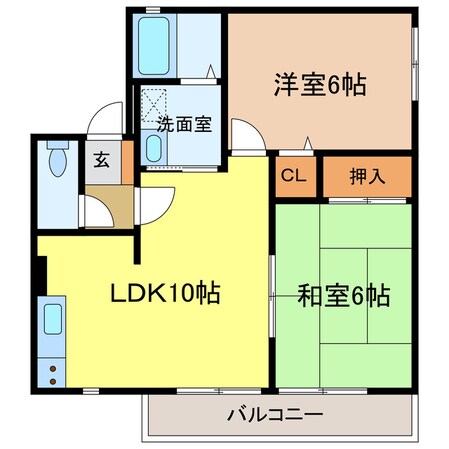 クレールタウンB棟の物件間取画像